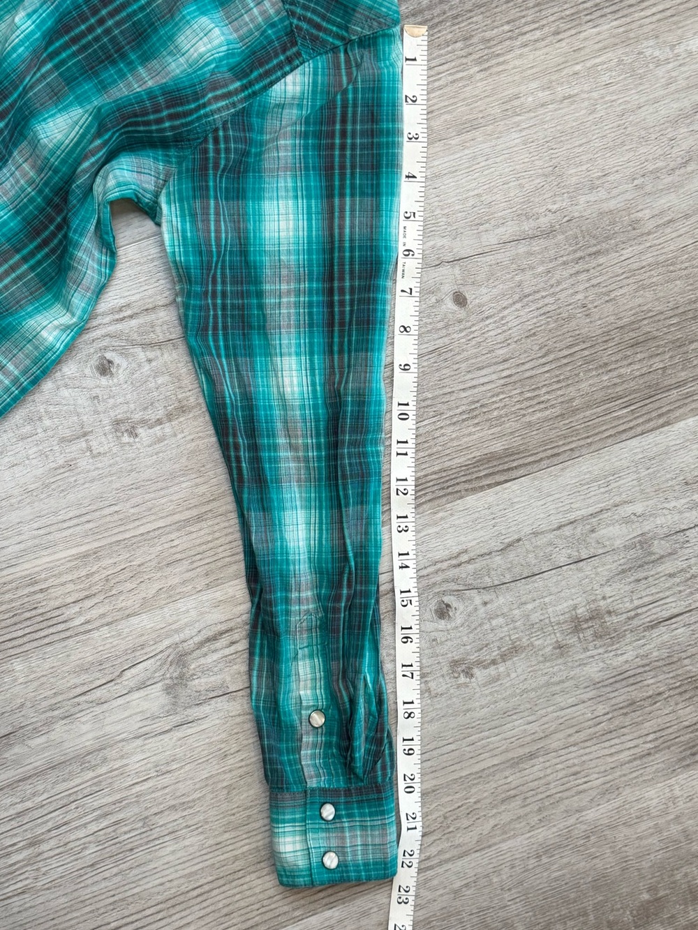 Ariat R.E.A.L. Women's Teal Plaid Western Pearl Snap Shirt Size S 100% cotton - Picture 14 of 14